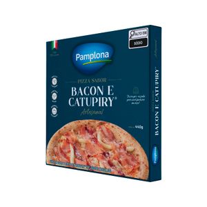 Pizza Artesanal Bacon com Catupiry Congelada 440g Pamplona - Caixa 5,28 Kg