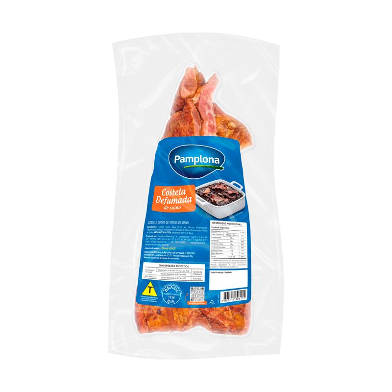 Costela Suína Salgada Defumada Pedaço 800g a 1,3kg Pamplona Caixa 8kg-1744053727813
